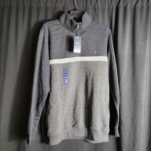IZOD Advantage Performance Quarter Zip Pullover Gray Colorblock Sweatshirt L NEW